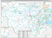 Middlesex-Somerset-Hunterdon Wall Map Premium Style